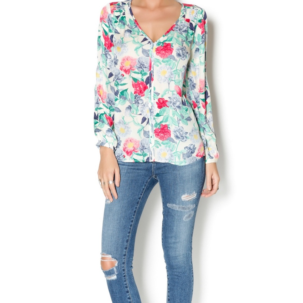 Joie long sleeve silk floral Ollie blouse